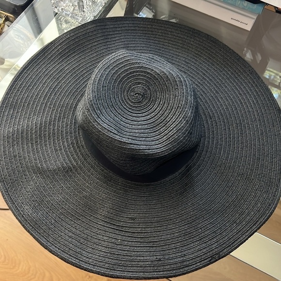 H&M Large Floppy Wide Brim Hat Black Packable - Picture 6 of 7
